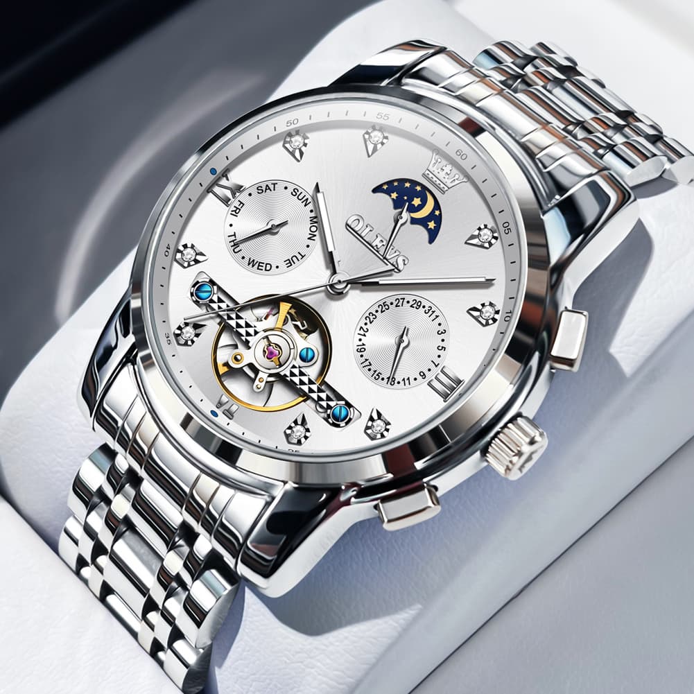 OLEVS 6678 Mechanical Moon Phase Automatic Watch for Men