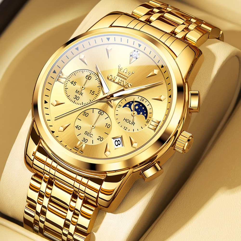OLEVS 3639 Chronograph Moon Phase Quartz Watch for Men