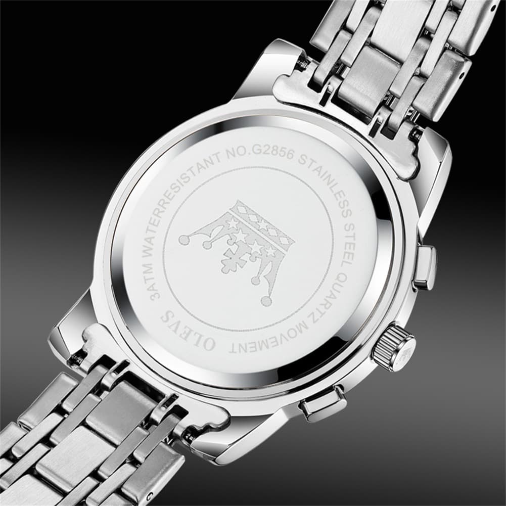 OLEVS 2856 Luxury Moon Phase Chronograph Quartz Watch for Men