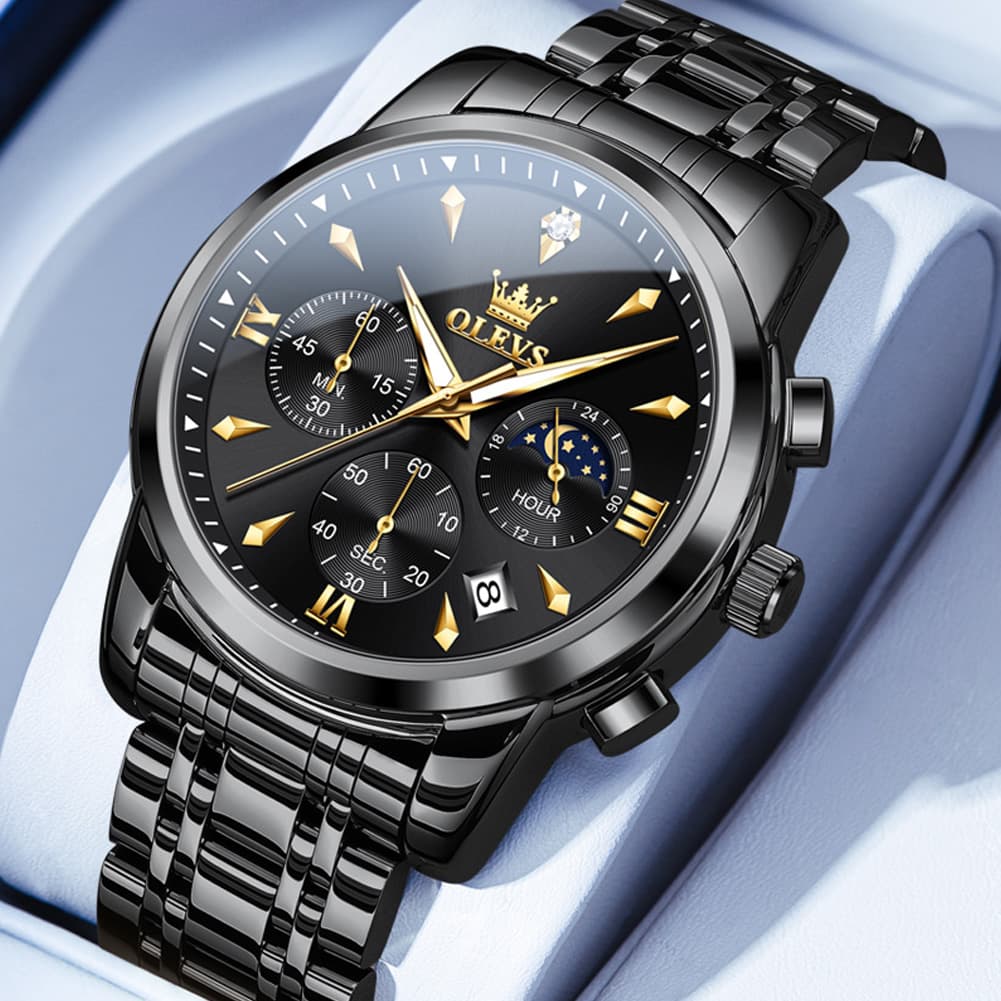 OLEVS 3639 Chronograph Moon Phase Quartz Watch for Men
