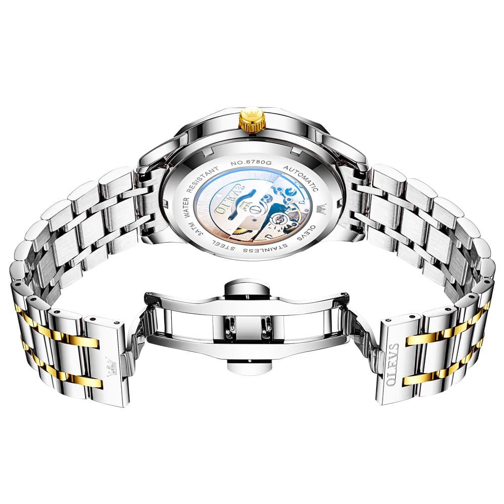 OLEVS 6780 Roman Numerals Day Date Mechanical Watch for Men