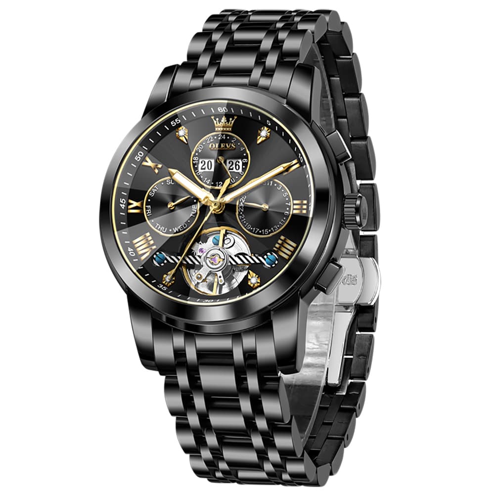 OLEVS 3D Diamond Cut Skeleton Automatic Watch 7121 for Men