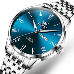 OLEVS 3633 Minimalist Sunray Roman Quartz Watch for Men