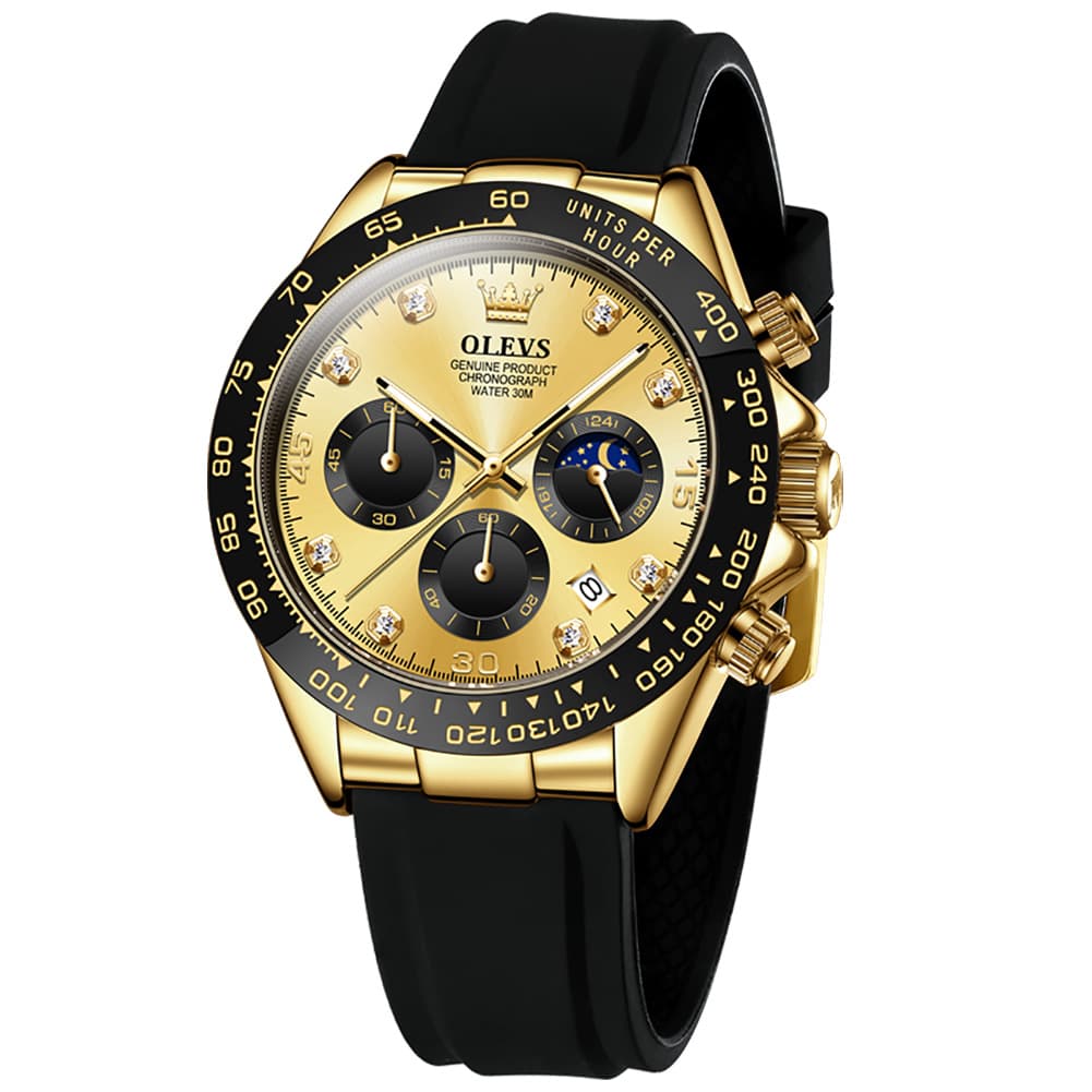 OLEVS 2875 Luxury Moon Phase Racing Chronograph Watch for Men