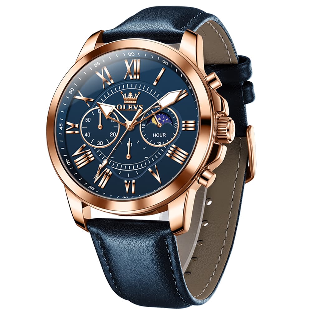 OLEVS 3632 Large Dial Multifunction Quartz Watch for Men