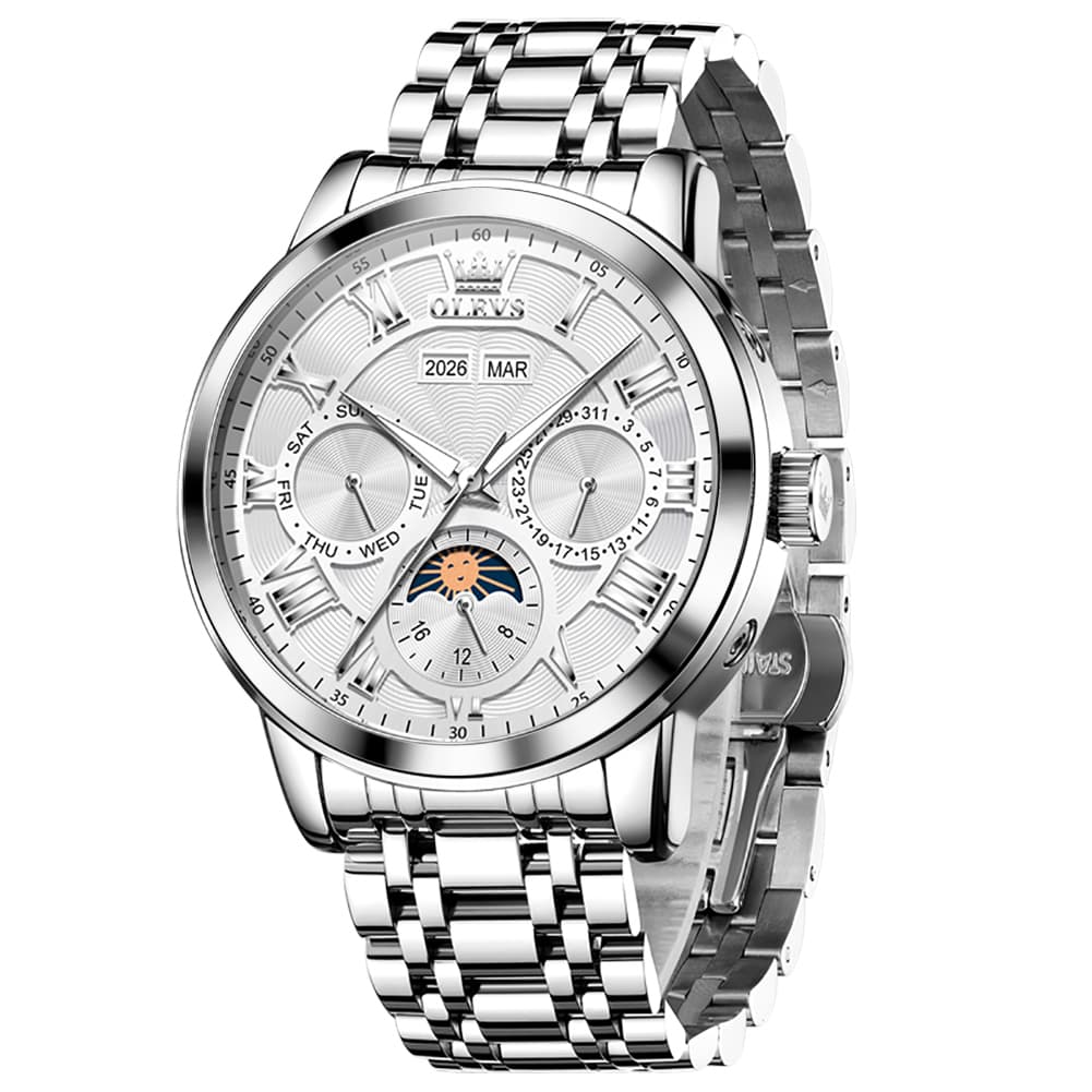 OLEVS 6785 Sun and Moon Multi Function Mechanical Watch for Men