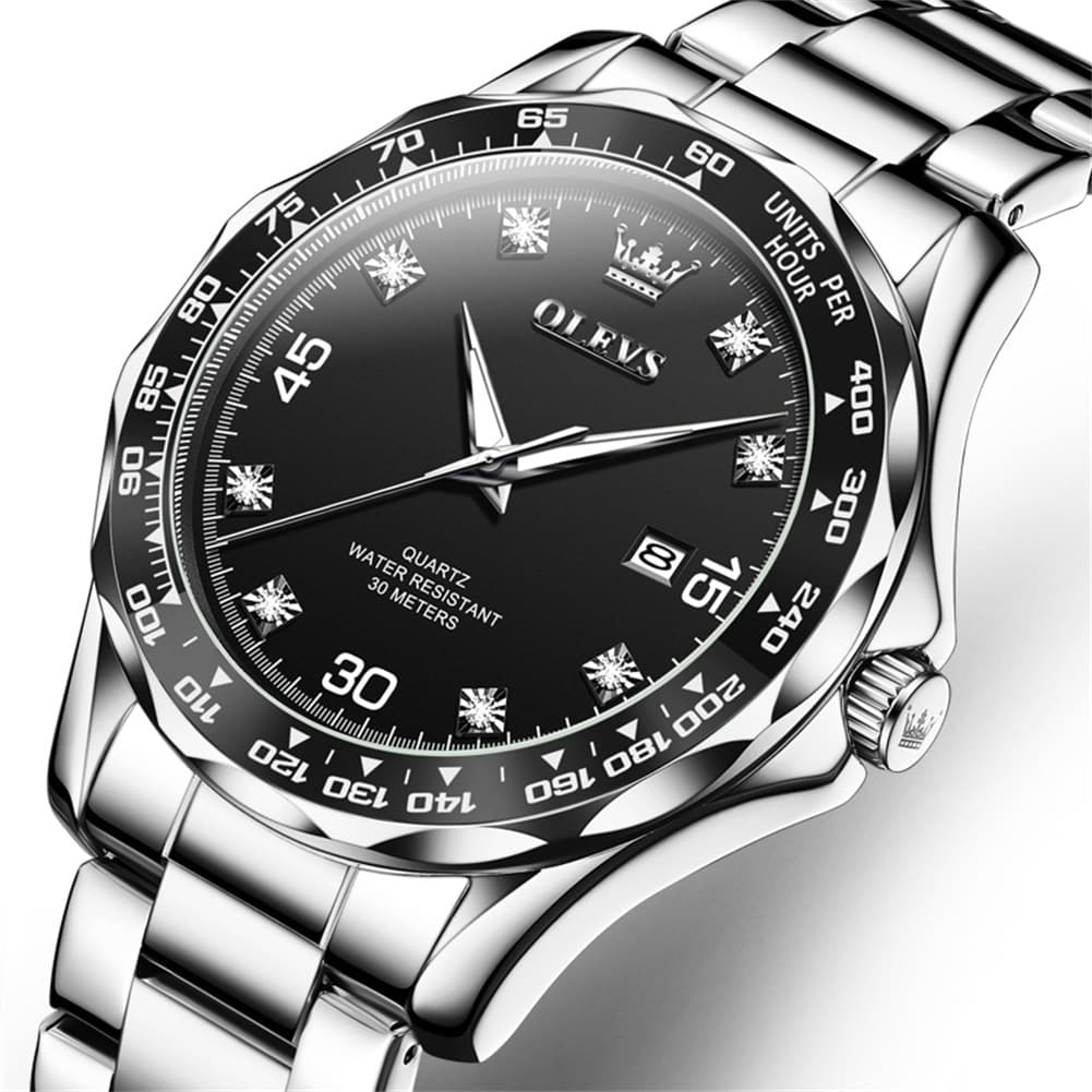 OLEVS 9988 Luxury Green Dial Quartz Dress Watch for Men