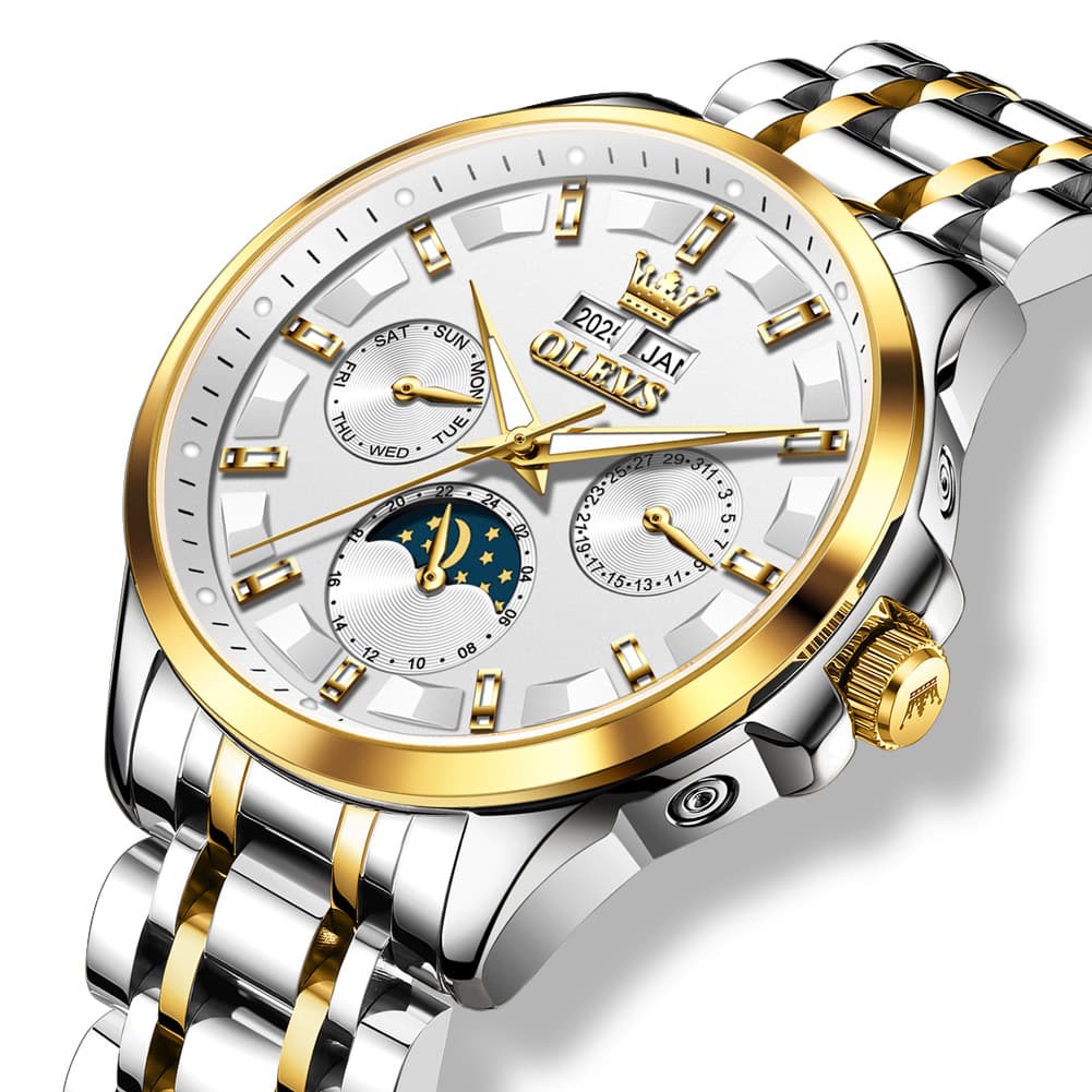 OLEVS 7070 Heavyweight Moon Phase Automatic Watch For Men