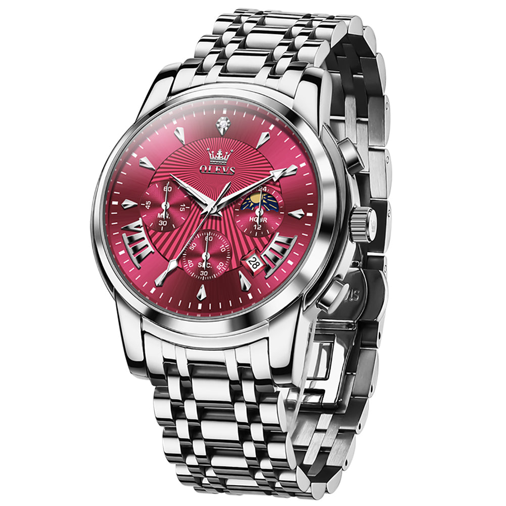 OLEVS 2892 Steel Chronograph Quartz Watch for Men