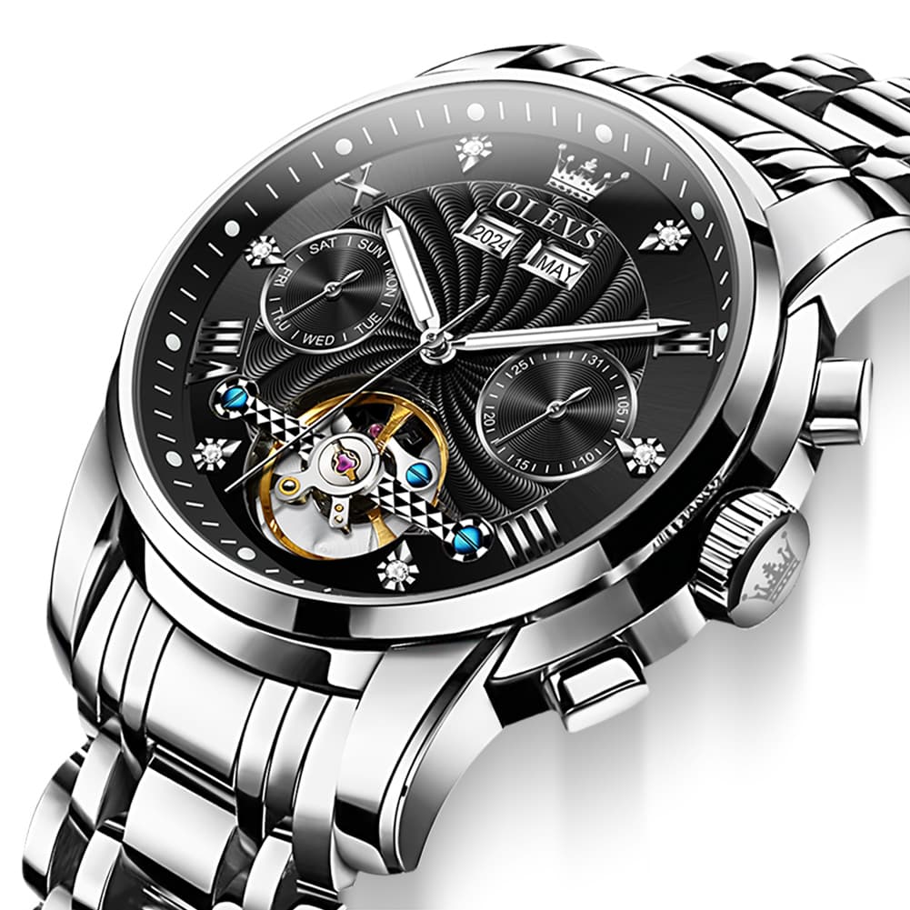 OLEVS 7088 Open Heart Roman Numeral Automatic Watch For Men
