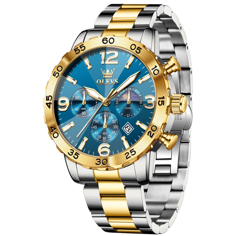 OLEVS 3D Rhombic Chronograph Quartz Watch for Men 3678