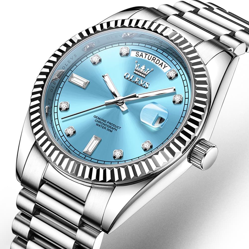 OLEVS 6736 Fluted Bezel Mechanical Watch for Men