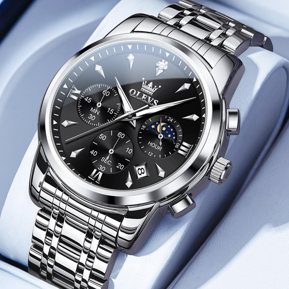 OLEVS 3639 Chronograph Moon Phase Quartz Watch for Men