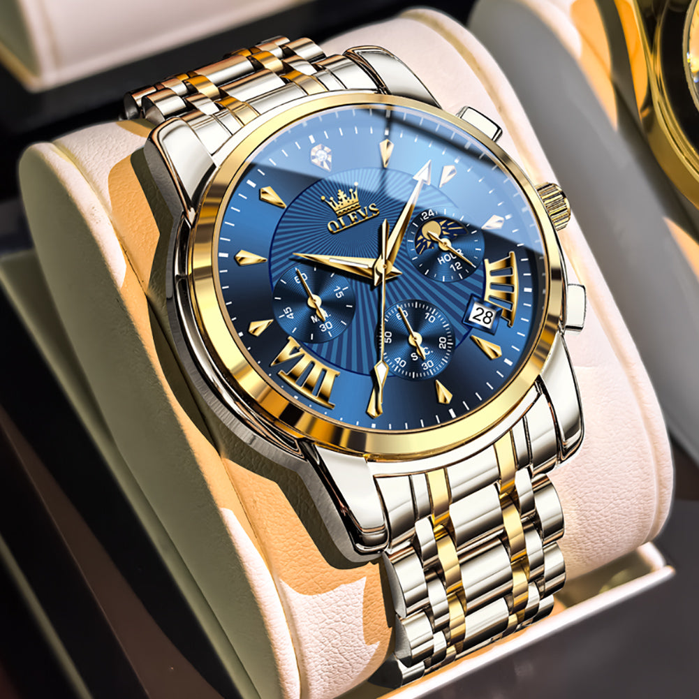 OLEVS 2892 Steel Chronograph Quartz Watch for Men
