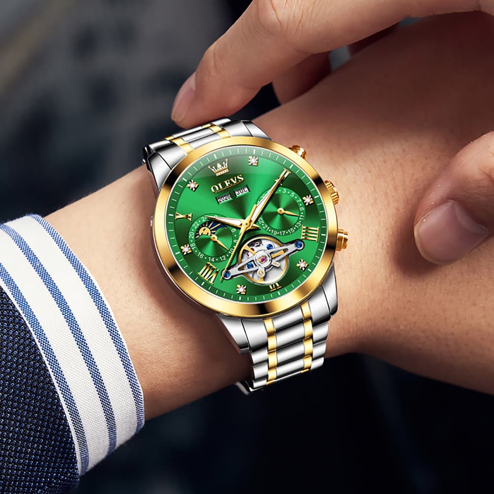 OLEVS 7029 Open Heart Automatic Mechanical Watch For Men