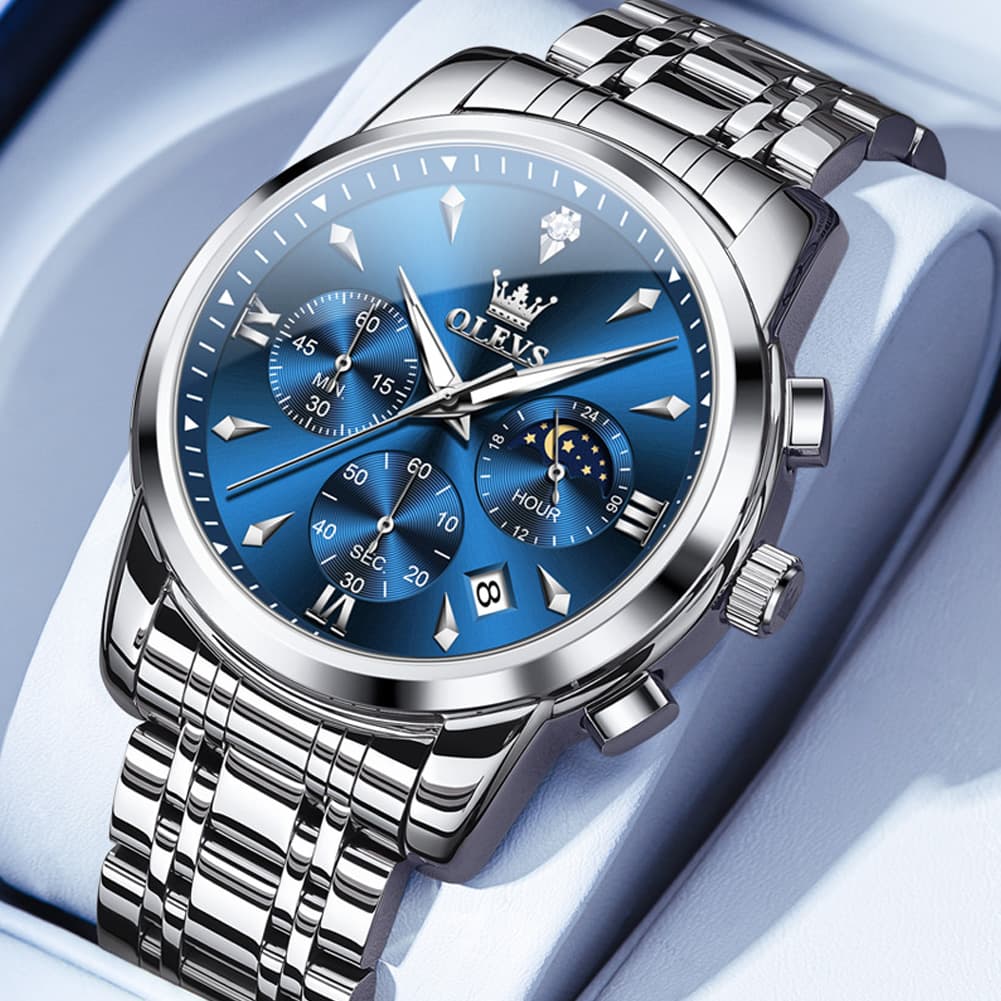 OLEVS 3639 Chronograph Moon Phase Quartz Watch for Men