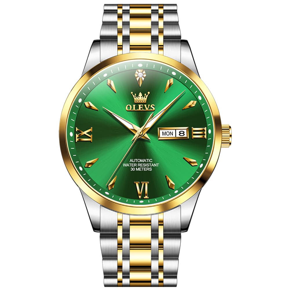 OLEVS Diamond Dial Day Date Automatic Mechanical Watch 9956 for Men