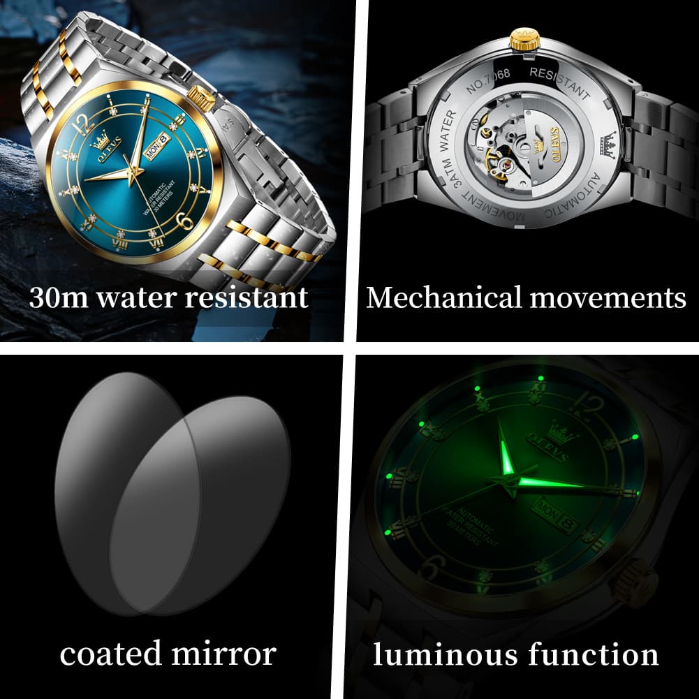 OLEVS 7068 Octagonal Luxury Sport Automatic Watch For Men