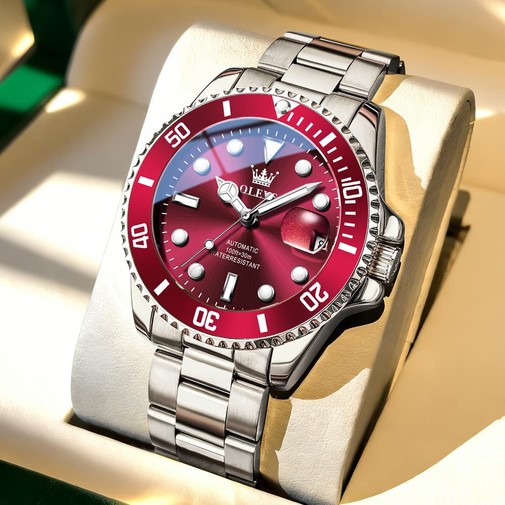 OLEVS 6650 Stainless Steel Mechanical Dive Watch for Men
