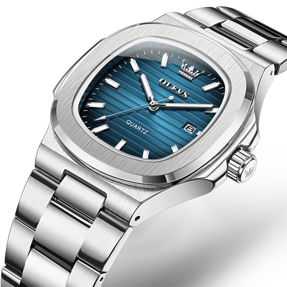 OLEVS 3696 Octagon Embossed Dial Luxury Sport Watch for Men