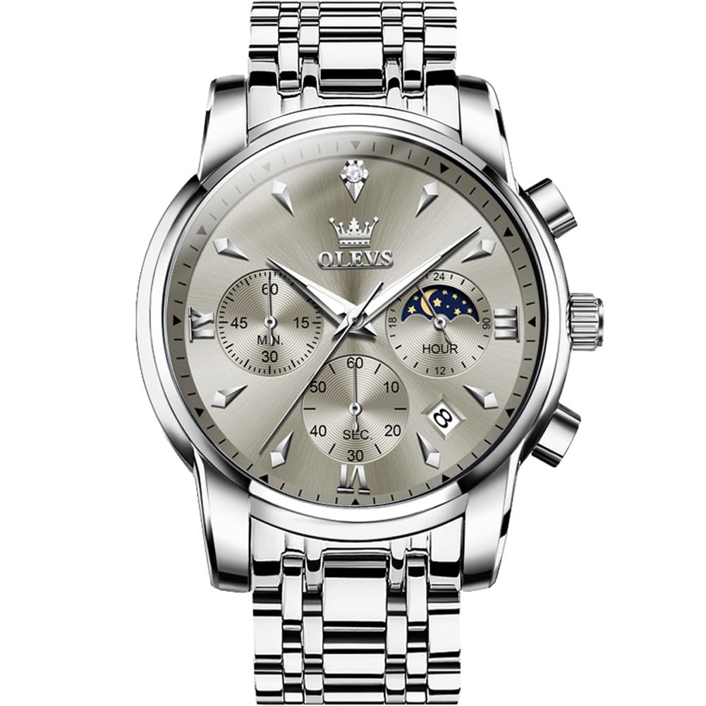 OLEVS 3639 Chronograph Moon Phase Quartz Watch for Men