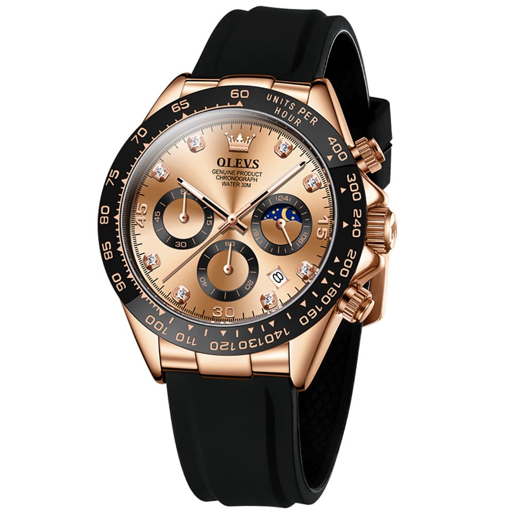 OLEVS 2875 Luxury Moon Phase Racing Chronograph Watch for Men