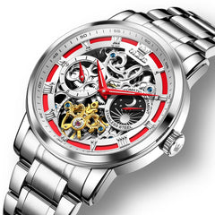OLEVS 6670 Stainless Steel Skeleton Mechanical Watch for Men