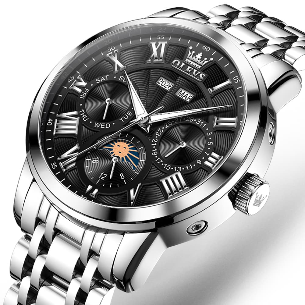 OLEVS 6785 Sun and Moon Multi Function Mechanical Watch for Men