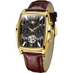 OLEVS 6675 Square Mechanical Moon Phase Watch for Men
