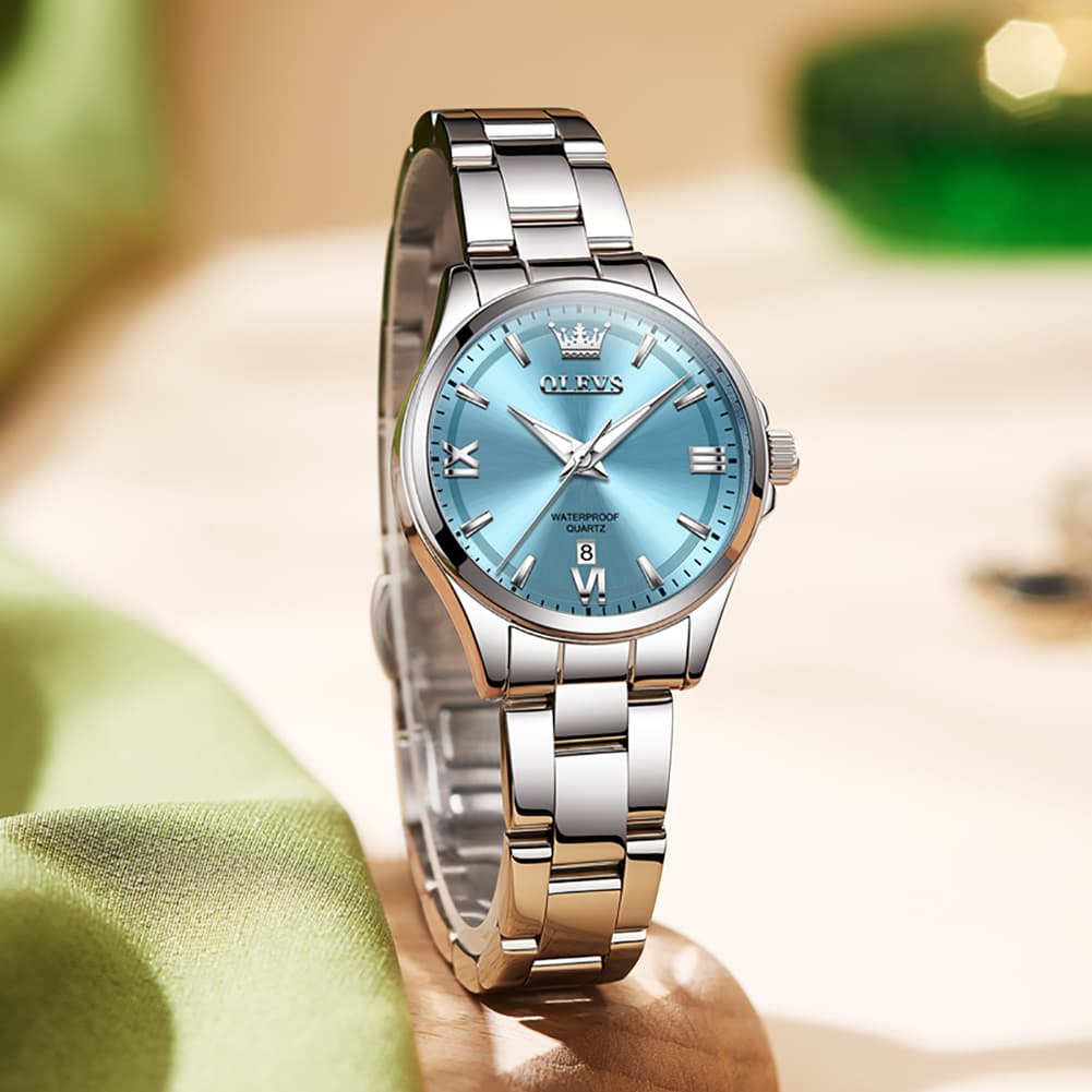 OLEVS 3668 Quartz Pastel Stainless Steel Watch For Women