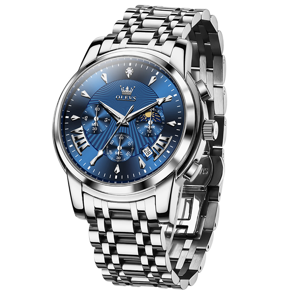 OLEVS 2892 Steel Chronograph Quartz Watch for Men