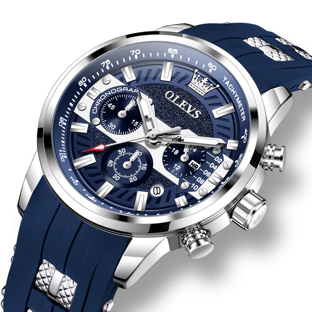 OLEVS 3690 Chronograph Silicone Mens Watch Multifunctional