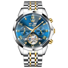 OLEVS 6620 Skeleton Moon Phase Mechanical Watch for Men