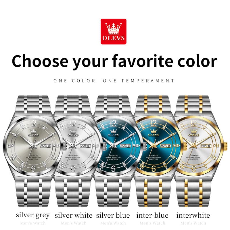 OLEVS 7068 Octagonal Luxury Sport Automatic Watch For Men