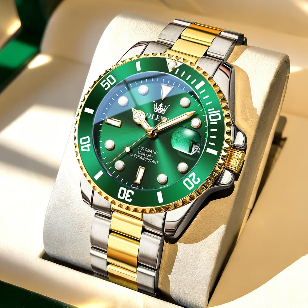 OLEVS 6650 Stainless Steel Mechanical Dive Watch for Men