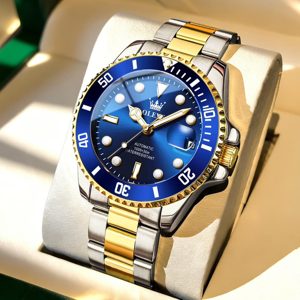 OLEVS 6650 Stainless Steel Mechanical Dive Watch for Men