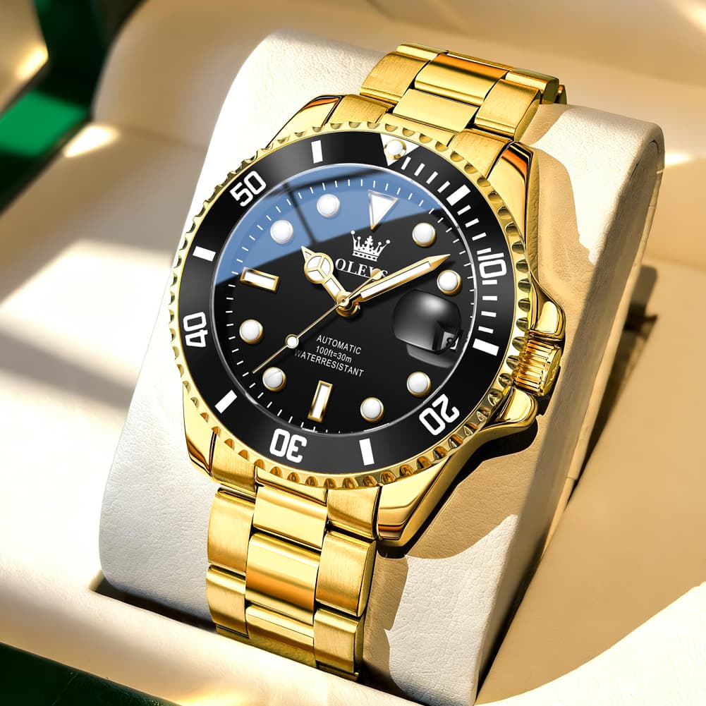 OLEVS 6650 Stainless Steel Mechanical Dive Watch for Men