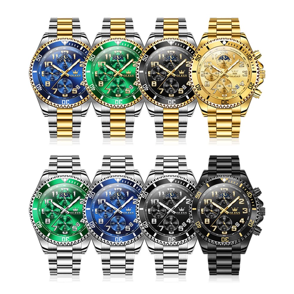 OLEVS 2926 Dive-Style Moon Phase Quartz Watch for Men