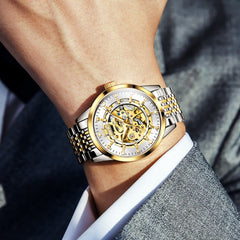 OLEVS Full Skeleton Diamond Dial Automatic Mechanical Watch 9920 for Men