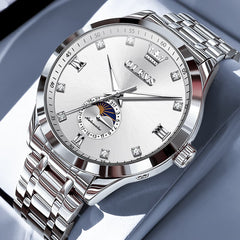 OLEVS 7041 Solid Steel Moon Phase Automatic Watch For Men