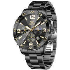 OLEVS 3D Rhombic Chronograph Quartz Watch for Men 3678