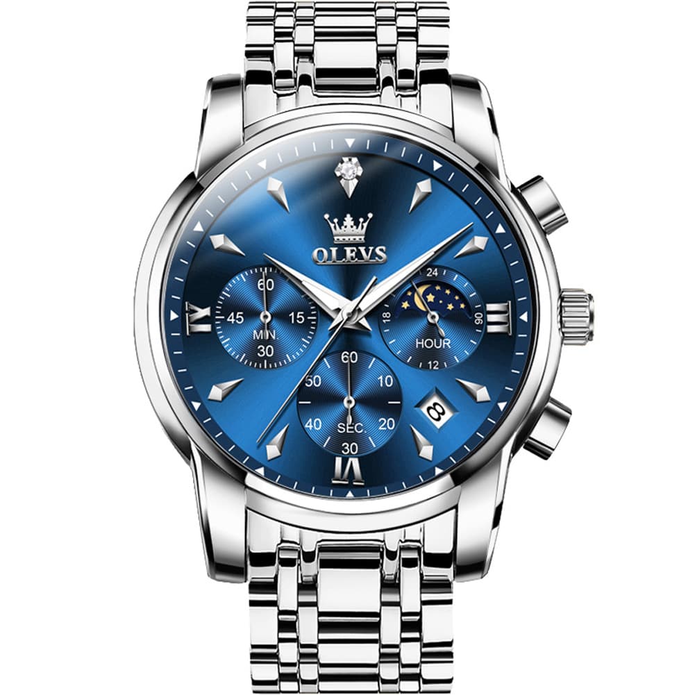 OLEVS 3639 Chronograph Moon Phase Quartz Watch for Men
