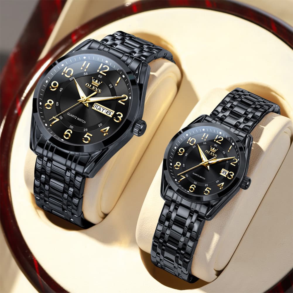 OLEVS 3666 Quartz Luminous Matching Watches For Couples