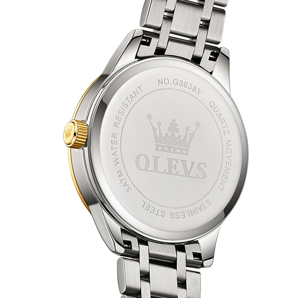 OLEVS 3638 Moon Phase Quartz Steel Watch for Men