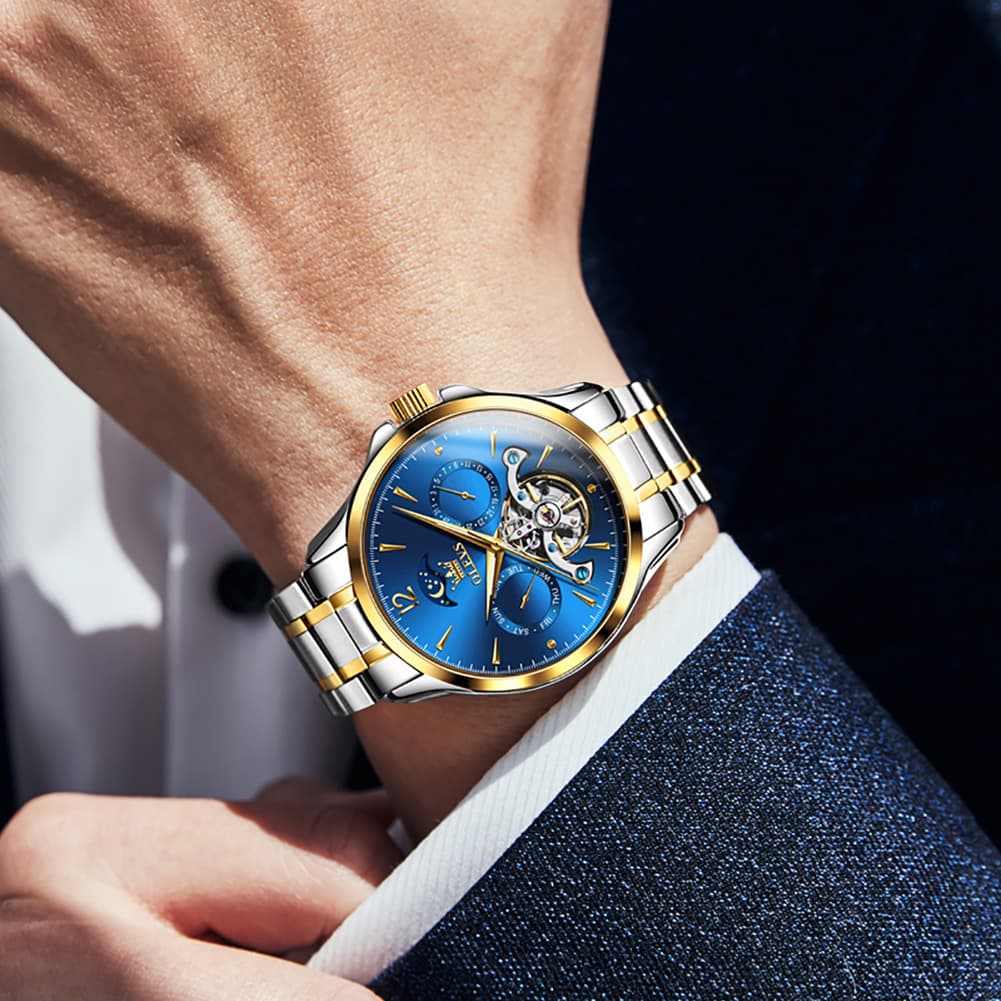 OLEVS 6663 Automatic Mechanical Moon Phase Watch for Men