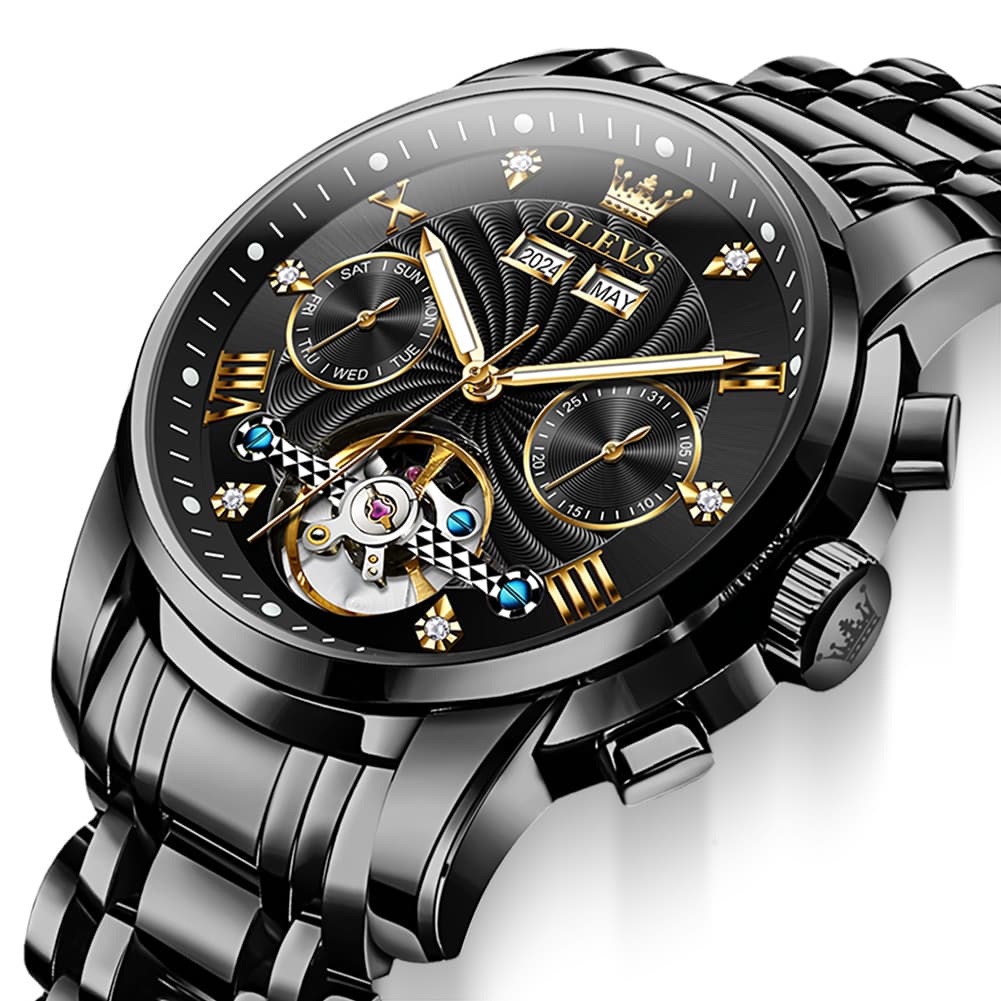 OLEVS 7088 Open Heart Roman Numeral Automatic Watch For Men