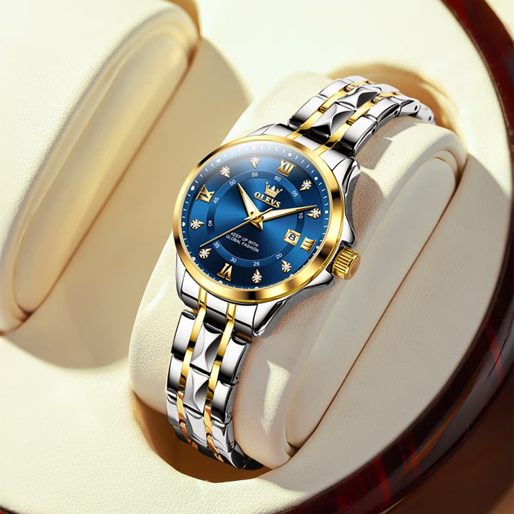 OLEVS 2906 Diamond Day Date Couples Watch Set Men Women