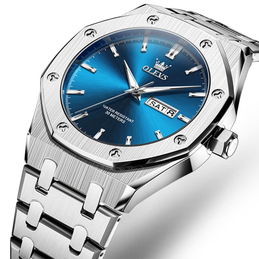 OLEVS 3726 Octagonal Luminous Quartz Watch for Men