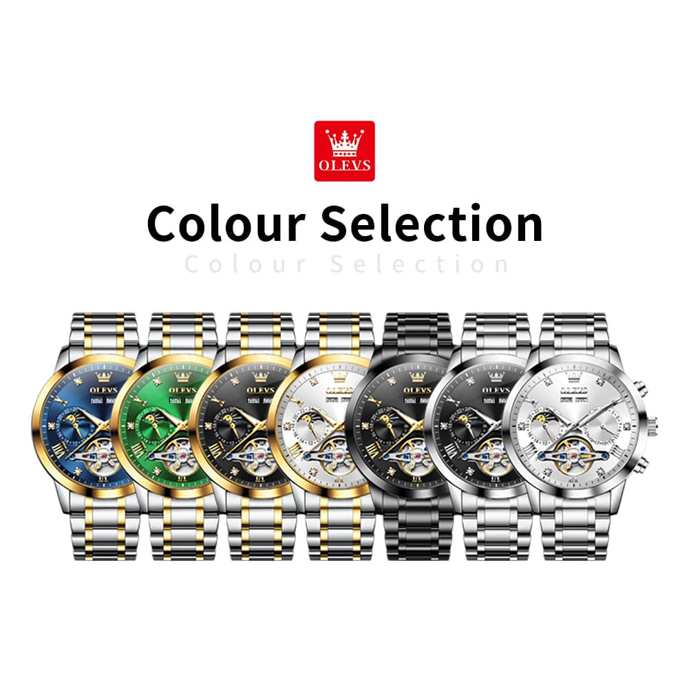 OLEVS 7029 Open Heart Automatic Mechanical Watch For Men