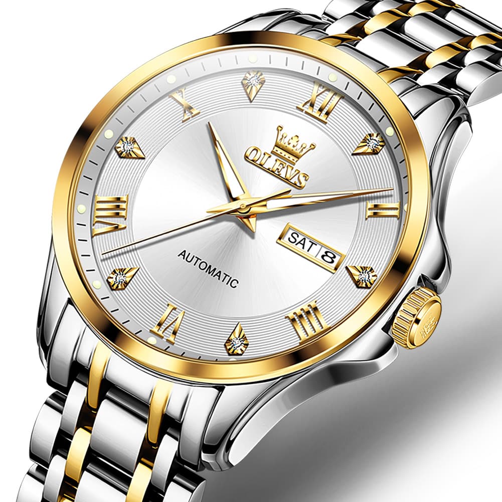 OLEVS 6702 Diamond Dial Automatic Mechanical Watch For Men